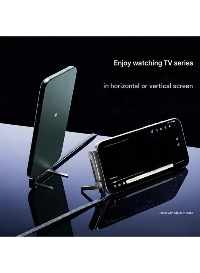 كابل شحن 2 في 1 بقدرة 240 واط مع حامل موبايل مدمج USB A to USB C - Image 2